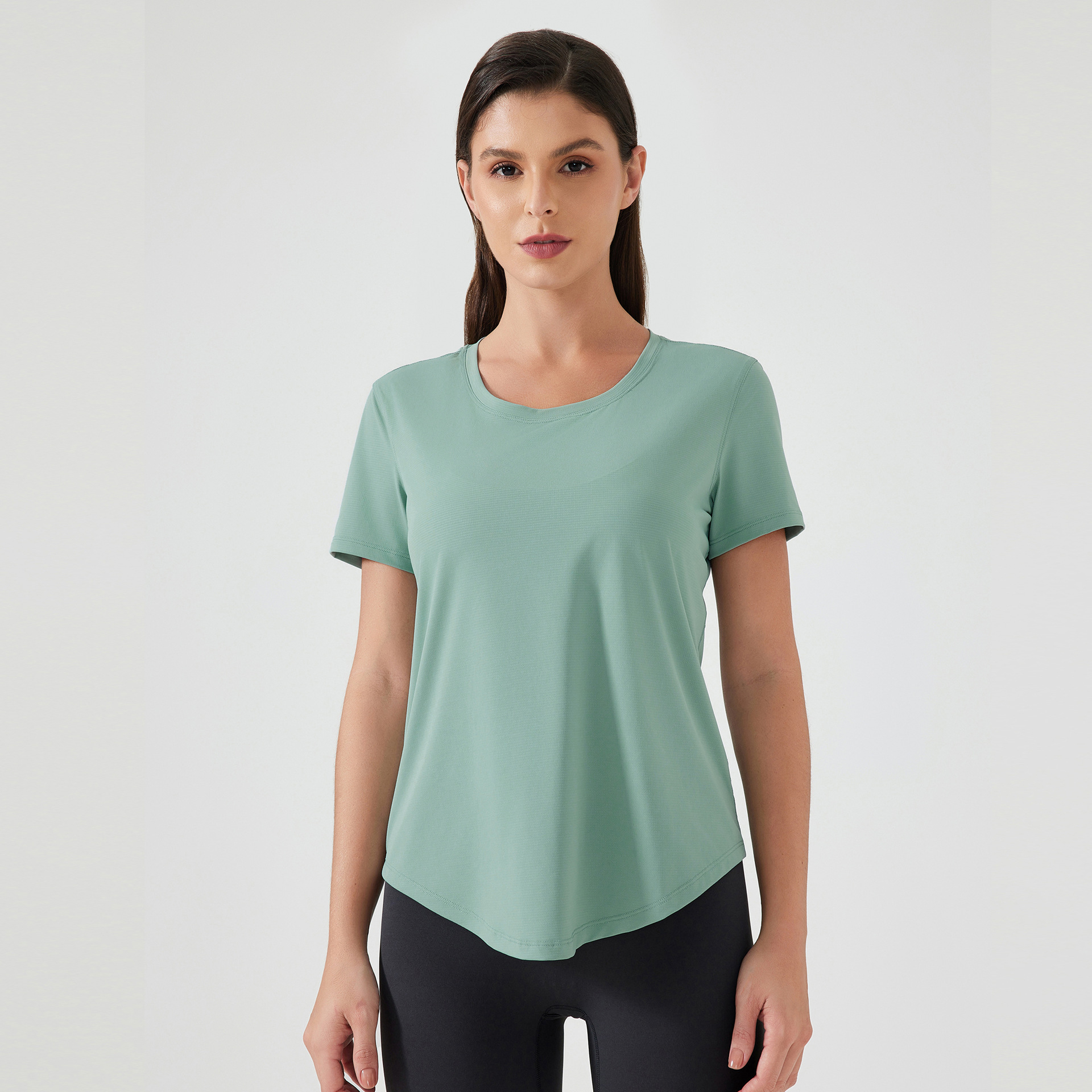 Breathable Solid Color Yoga T-shirts D25017