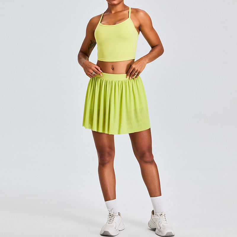 Women's Sports Short Anti-exposure Tennis Skirt SYFTM0197Y