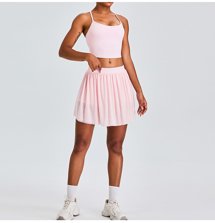 Women's Sports Short Anti-exposure Tennis Skirt SYFTM0197Y