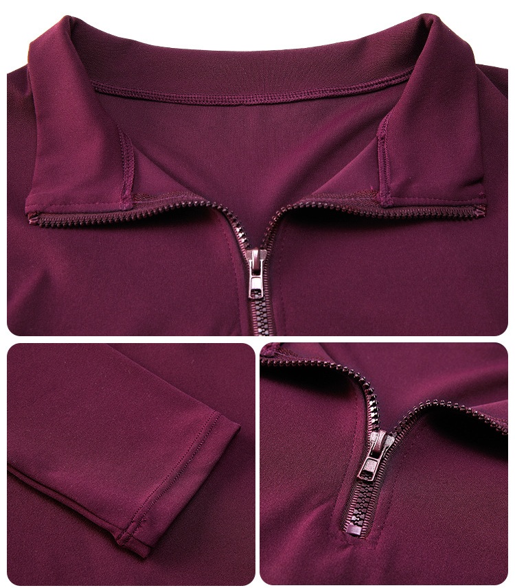 Stand-up Collar Long-sleeved Half-zip Slim Sports tops SYFTM0200