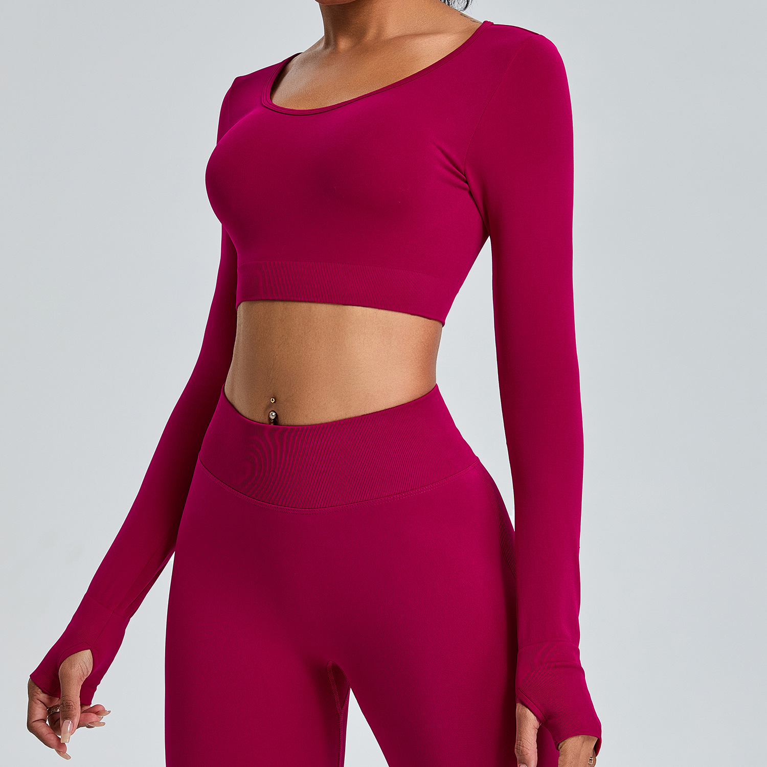 Seamless Long-sleeved Quick-drying Breathable Fitness Wear SYFMS1112