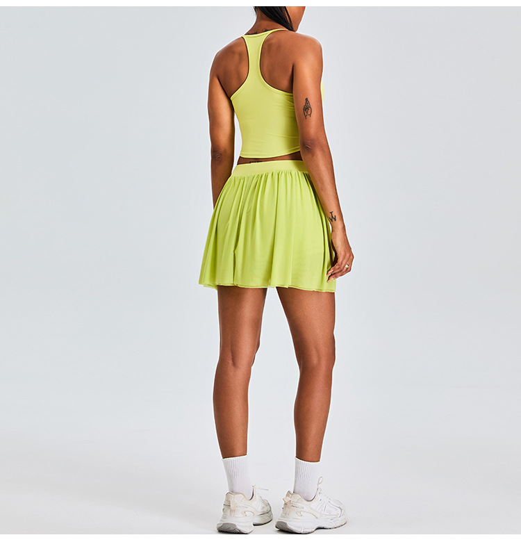 Women's Sports Short Anti-exposure Tennis Skirt SYFTM0197Y