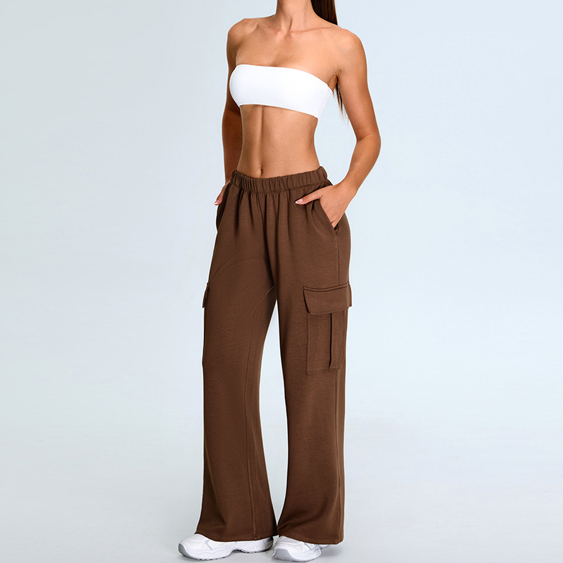 Tube Top Casual Loose Overalls Straight Pants Suit SYFTM0215Y