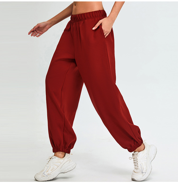 High-waisted Soft And Waxy Workout Loose Casual Pants SYFTM0204