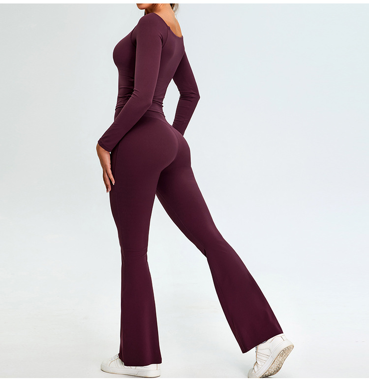 One-shoulder Slim Long-sleeved Yoga Suit SYFTM0206Y