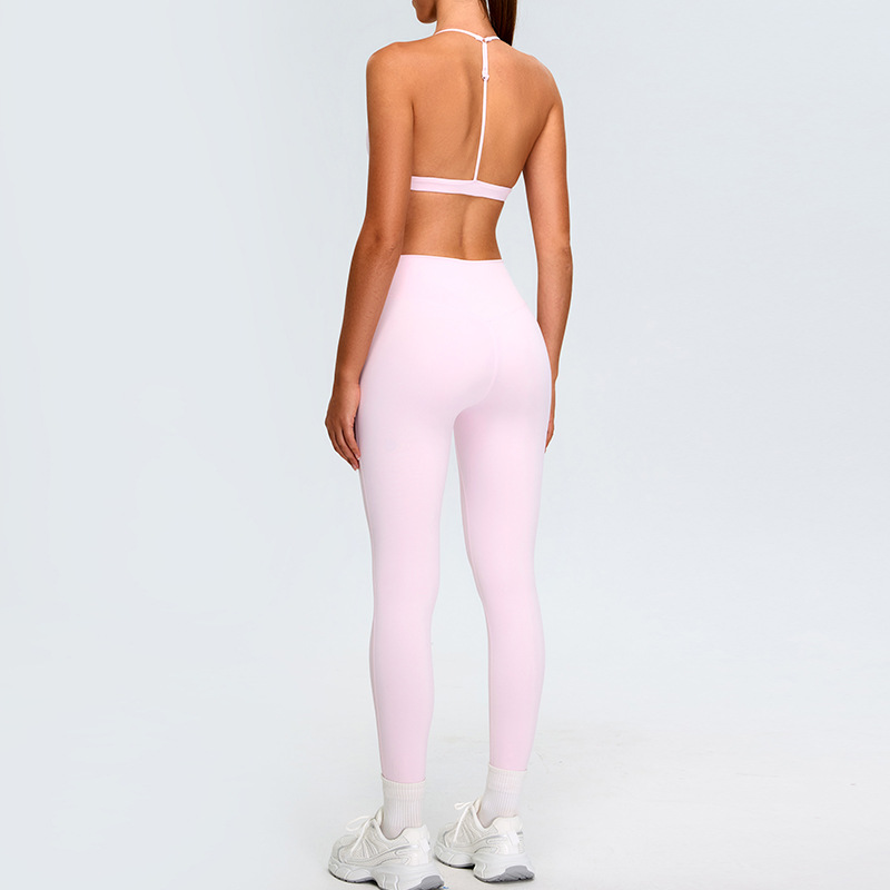 T-shaped Backless Sports Bra And High Waist Pants Suits SYFTM0201Y