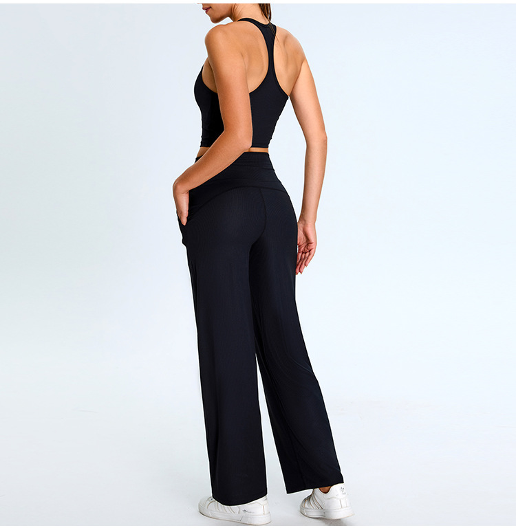 Casual Loose Threaded Pockets,Wide-leg Straight Pants SYFTM0209