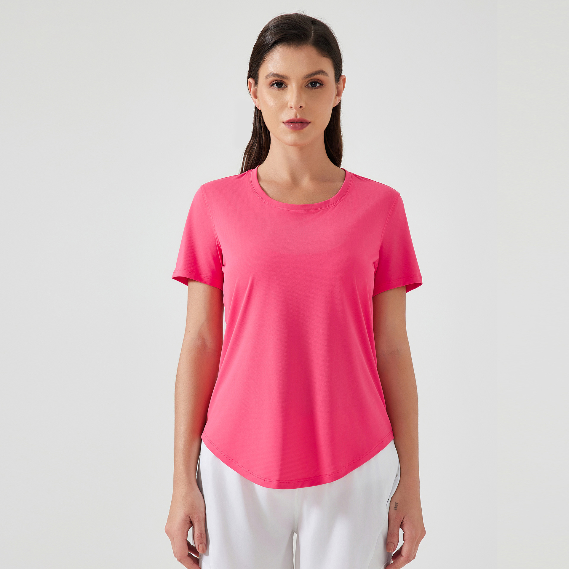 Breathable Solid Color Yoga T-shirts D25017