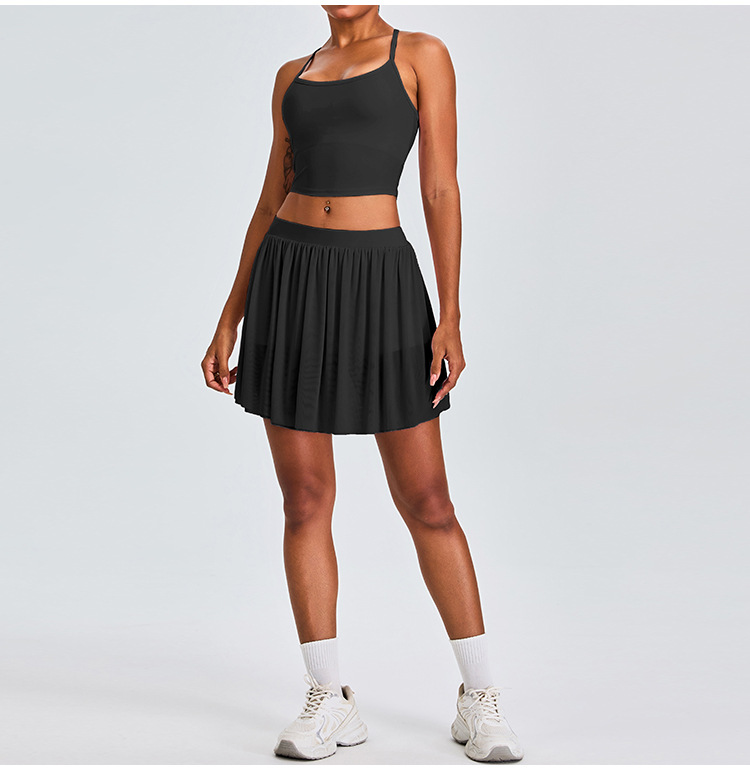 Women's Sports Short Anti-exposure Tennis Skirt SYFTM0197Y