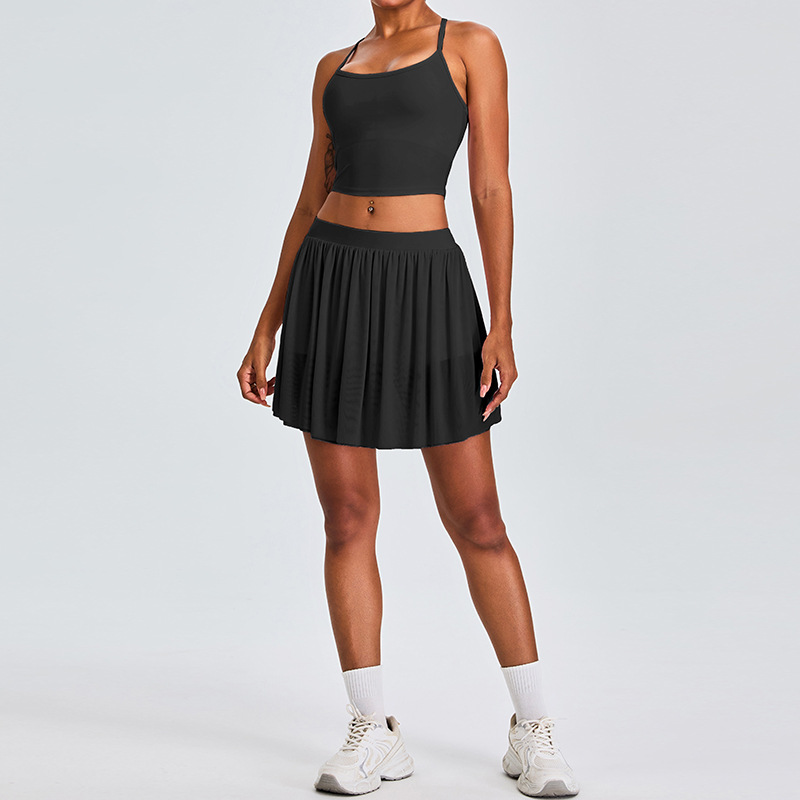 Women's Sports Short Anti-exposure Tennis Skirt SYFTM0197Y