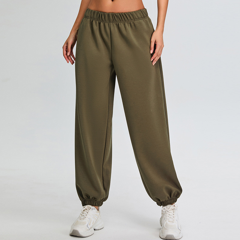 High-waisted Soft And Waxy Workout Loose Casual Pants SYFTM0204