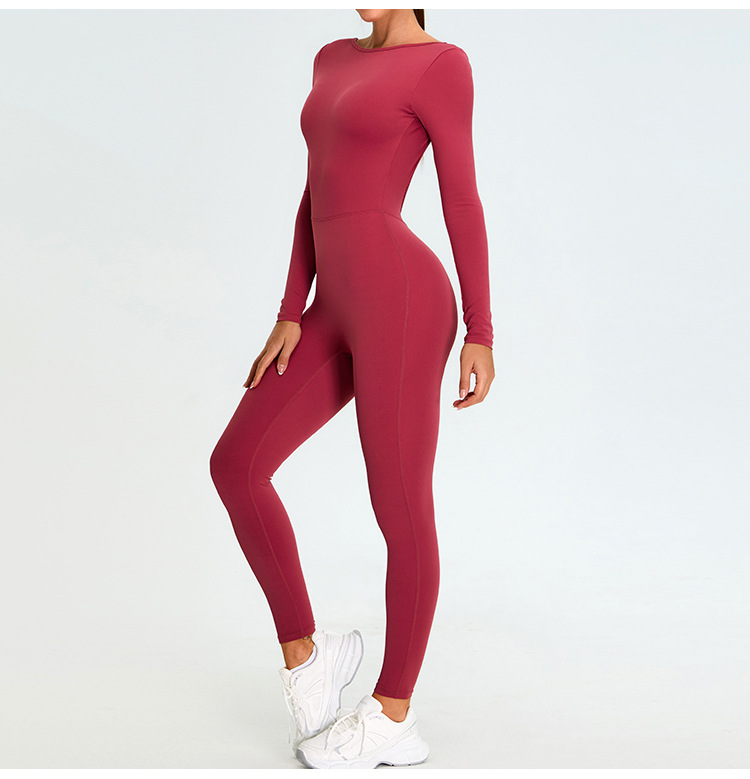 Long-sleeved U-shaped Backless Jumpsuit SYFTM0211