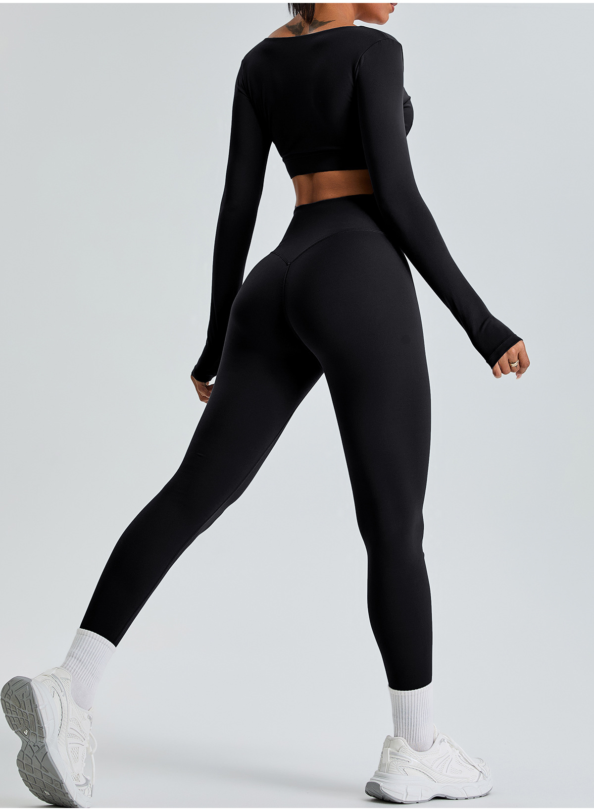 Sexy V-neck Long-sleeved Peach Hip-lifting Yoga Suit SYFTM0217