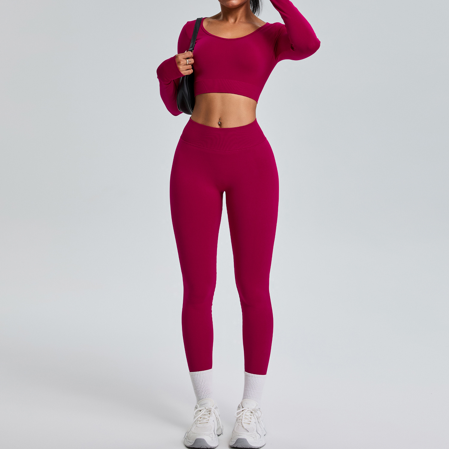 Seamless Peach Hip-lifting Outdoor Running Yoga Suit SYFMS1109