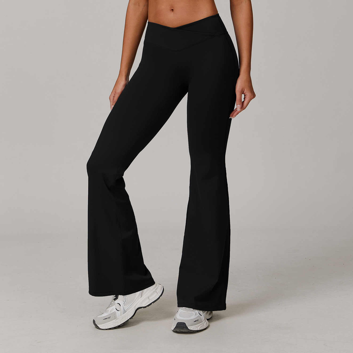 Soft Fabric Scrunch Cross Waist Flare Yoga Leggings 9177