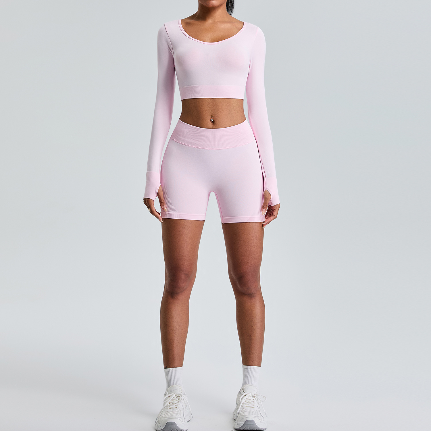 Seamless Peach Hip-lifting Outdoor Running Yoga Suit SYFMS1109