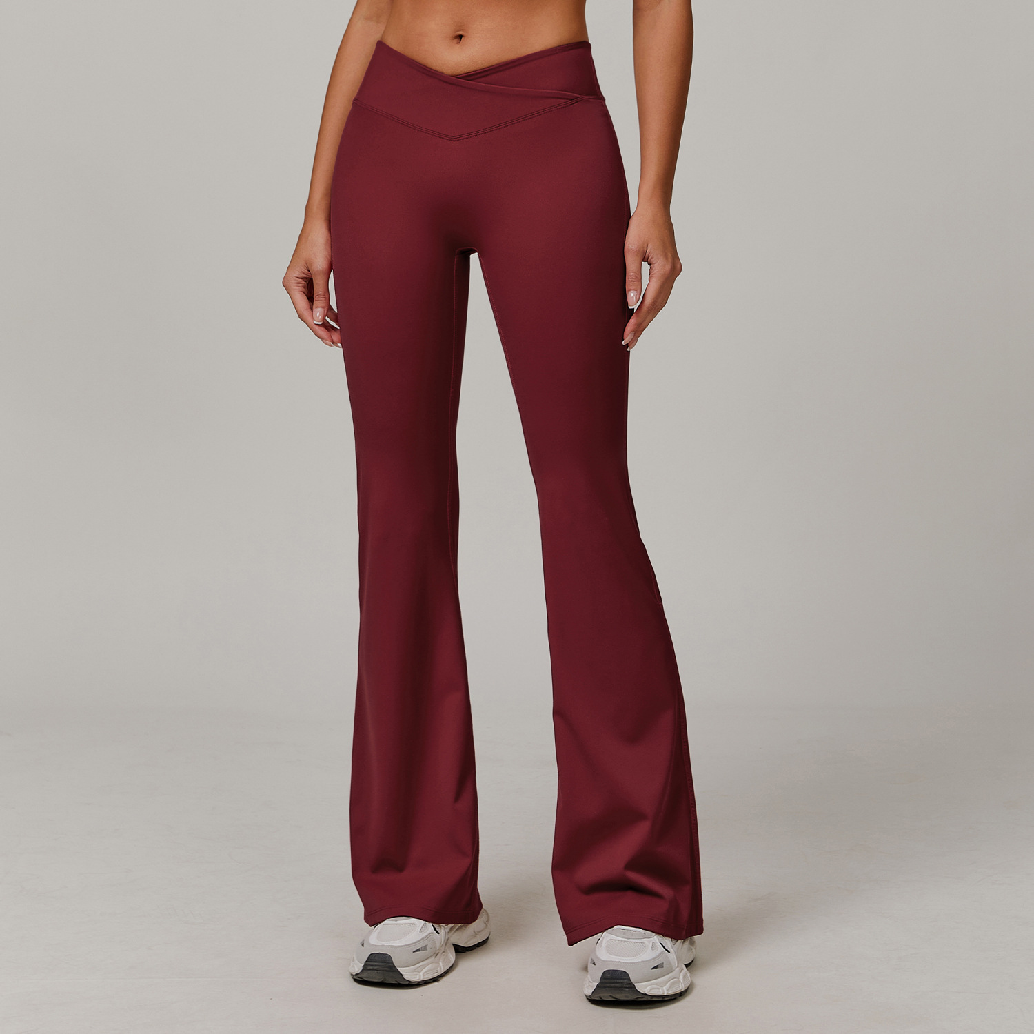 Soft Fabric Scrunch Cross Waist Flare Yoga Leggings 9177