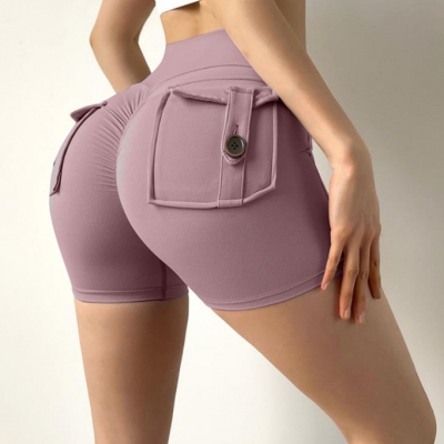 SKL-QS8019 HIGH WAIST BUTT LIFT HIP YOGA SHORTS