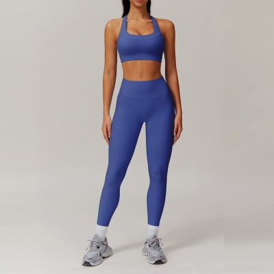 Curved Waist Ribbed Yoga Sets 2 Options