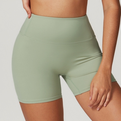 Soft Fabric High Waist Scrunch Yoga Shorts 8047