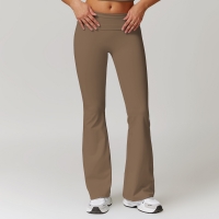 Soft Fabric Folded Waist Flare Yoga Leggings 8791