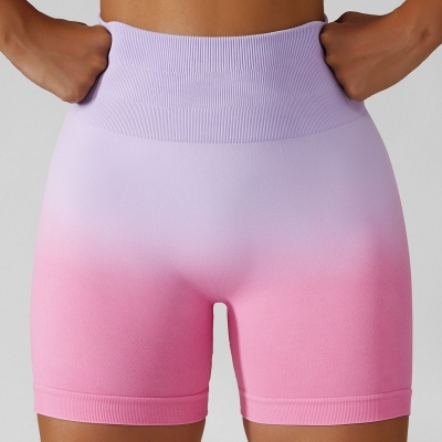 SKL-BDK6406 GRADIENT SEAMLESS YOGA SHORTS