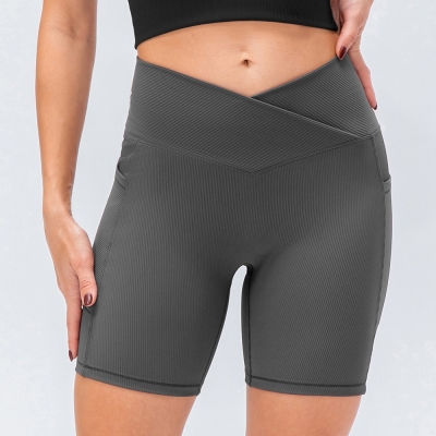 SKL-YD12433 QUICK DRY HIGH WAIST YOGA SHORTS