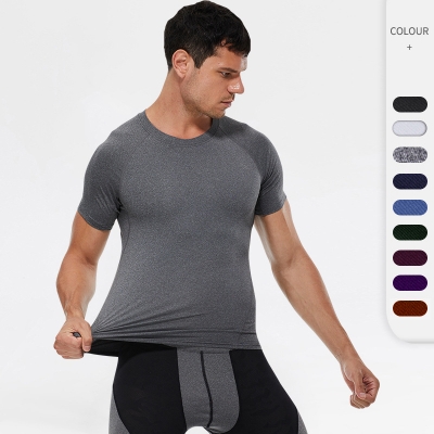 Men High Stretch Training Short Sleeves Shirt  01217