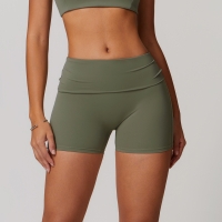 Soft Fabric Folded Waist Yoga Shorts