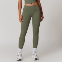 Soft Fabric Folded Waist Yoga Leggings 8791