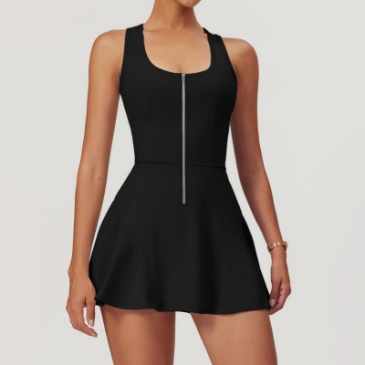 Soft Fabric Zip Down Tennis Dress