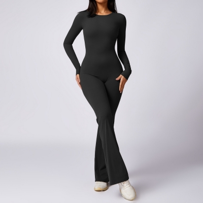 SKL-CLT8705 BACKLESS LONG SLEEVE JUMPSUIT