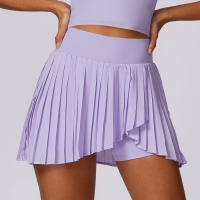 Soft Fabric Mock Two Pieces Pleated Tennis Skirt 8600