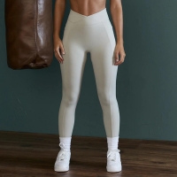 Nude V-waist Hip Lift Soft Material Yoga Leggings KW203