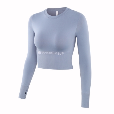 SKL-SYF  MS0042 NUDE TIGHT LONG SLEEVE YOGA TOP