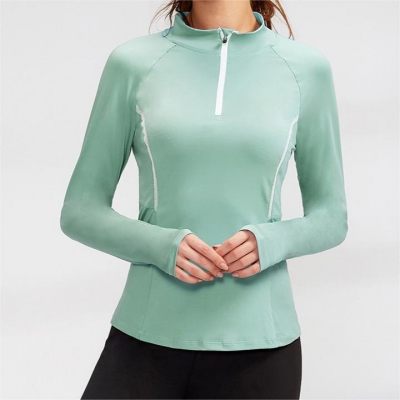 SKL-YEL92506 LONG SLEEVE NUDE TIGHT YOGA TOP