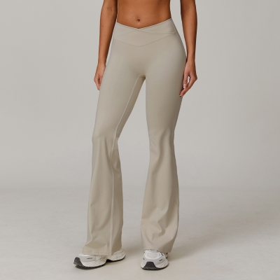 Soft Fabric Scrunch Cross Waist Flare Yoga Leggings 9177