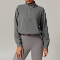 Stand Collar Zip Down Sweatshirt 8936