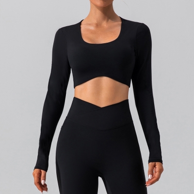 SKL- YW442 LONG SLEEVE BACKLESS YOGA TOP