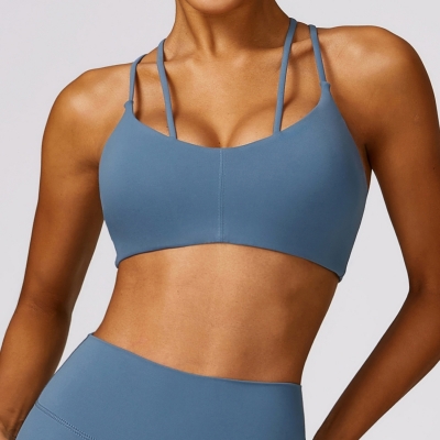 SKL-CWX8536 BRUSHED DOUBLE STRAPS YOGA BRA