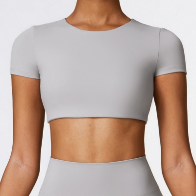 Soft Fabric Short Sleeves Crop Yoga Top