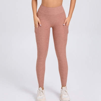 Tight Back V Waist With Pockets On Both Sides, Quick-Drying Yoga Pants  QS46442