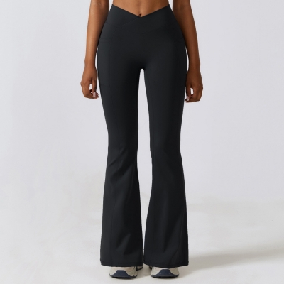 SKL-CCK8355-2 V CUT FLARE YOGA PANTS