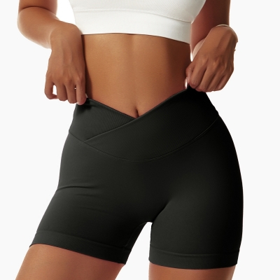 SKL-BDK4596 V CUT SEAMLESS YOGA SHORTS